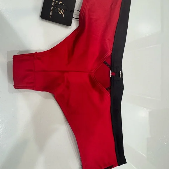 Honey Birdette Scarlet and Black Lace Briefs - Picture 4 of 4